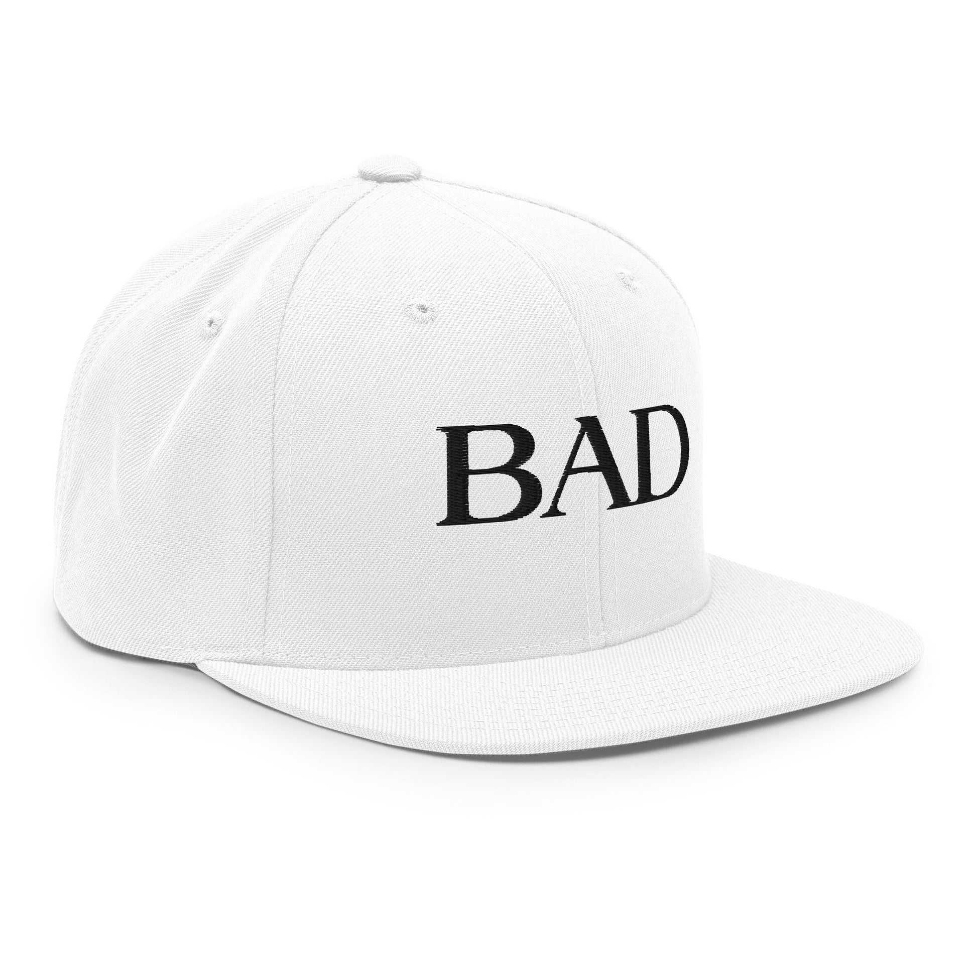 BAD Signature Snapback | Unisex White Hat - The BAD Brand