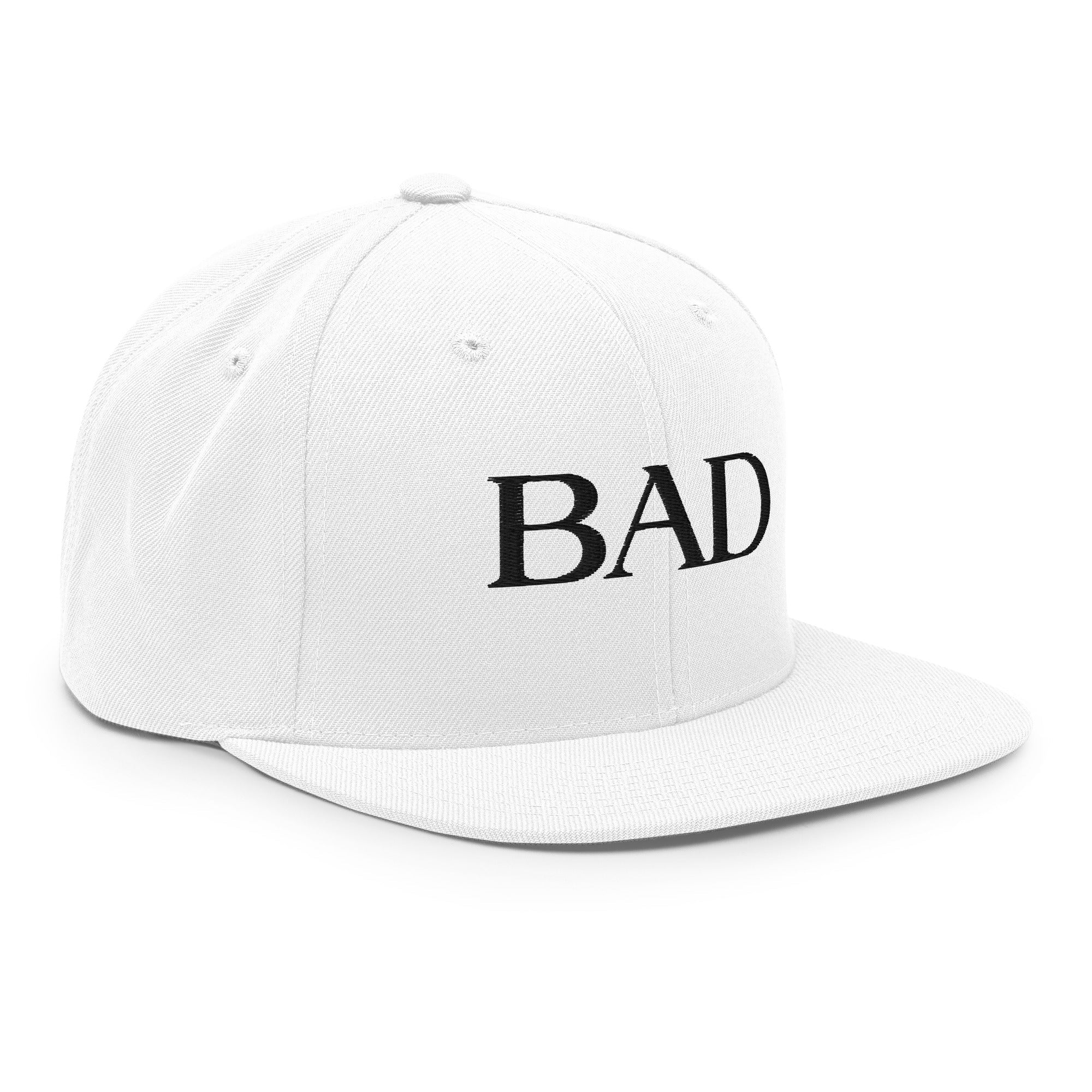 BAD Signature Snapback | Unisex White Hat - The BAD Brand
